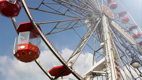 Ferris wheel on the background of blue sky. Stock Footage 88239741