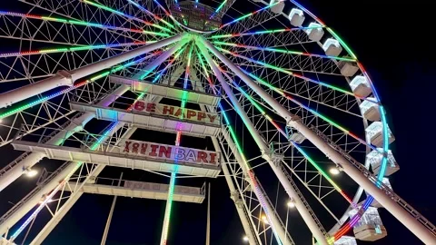 Ferris wheel in Bari at night Stock Footage 255765935