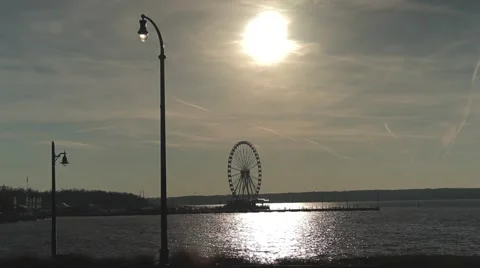 Ferris Wheel on beach Stock Footage 44446091