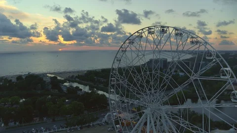 Ferris wheel on the beach Video stock 96475978