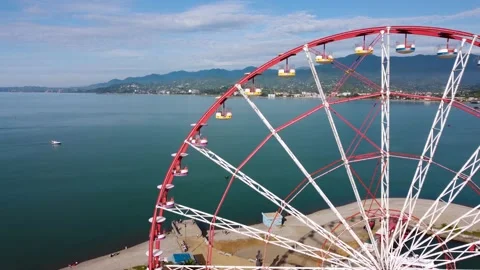 Ferris Wheel On The Beach Stock Footage 168949090