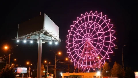 Ferris Wheel Billboard 库存影片 116499961