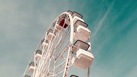 Ferris wheel on blue sky background. Stock Footage 146280106