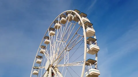 Ferris wheel on blue sky background. Stock Footage 146280143