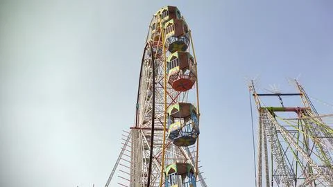 Ferris Wheel with blue sky Stock Photos