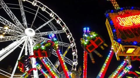 Ferris-wheel at carnival Stock Photos