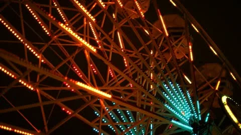 Ferris Wheel Close up At Night Stock Footage 22411861