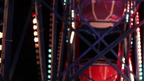 Ferris wheel close - up at night. Stock Footage 115130359
