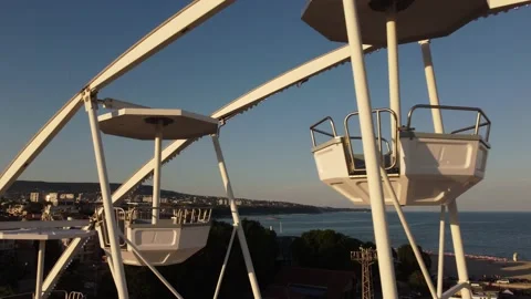 Ferris wheel close up at sunset Stock Footage 197809965