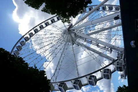 Ferris wheel in the clouds Stock Photos