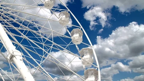 Ferris Wheel with cloudy sky Stock Footage 105074394