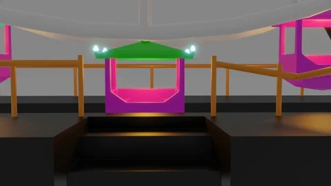 Ferris wheel colorful 3D render animation Loop video Stock Footage 137851534