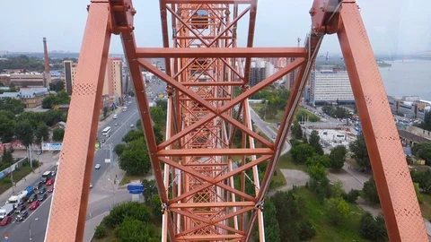 Ferris wheel device, view from the cab Vídeo Stock 114232702