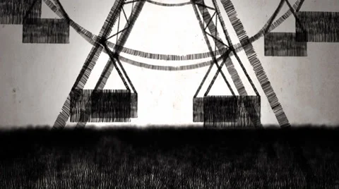 Ferris wheel (draw stop motion) Stock Footage