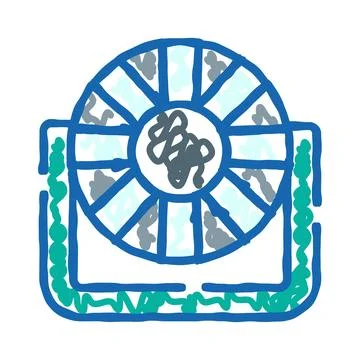 Ferris wheel drawing representing amusement park attraction Illustration