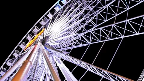 Ferris Wheel during the night Stock Footage 247591456