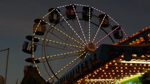 Ferris Wheel Dusk 4K Stock Footage 41607590
