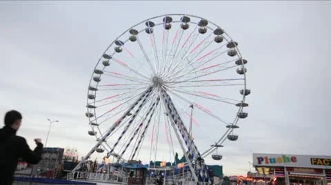 Ferris Wheel at Dusk Stock Footage 10919059