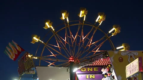 Ferris Wheel at Dusk Stock Footage 52264125