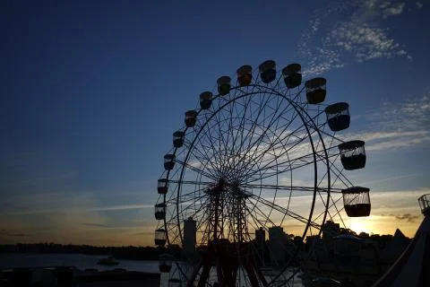 Ferris wheel at dusk Stock Photos