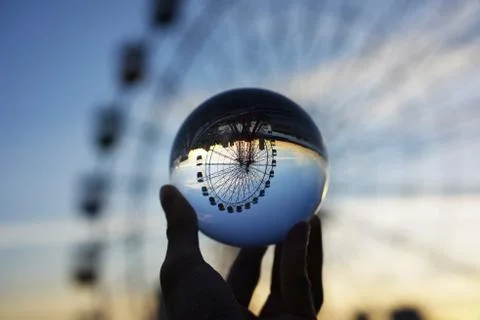 Ferris wheel at dusk Stock Photos