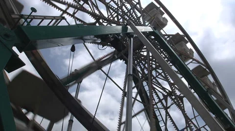 Ferris Wheel Dutch Angle Cloudy Day Stock Footage 4083321