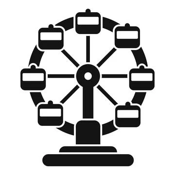 Ferris wheel with empty cabins rotating at amusement park Stock Illustration