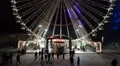 Ferris Wheel entry tilt at Christmas fair HD Footage