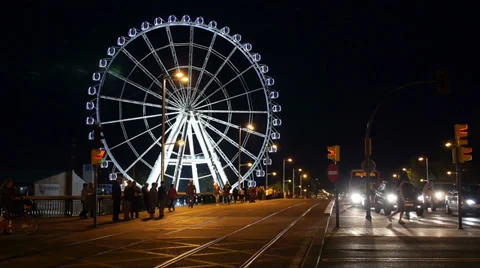 Ferris Wheel in the evening Stock Footage 32327368