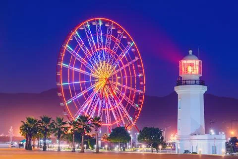 Ferris wheel at evening Stock-Fotos