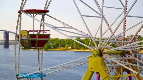 Ferris wheel before the evening show Stock Footage 91810418