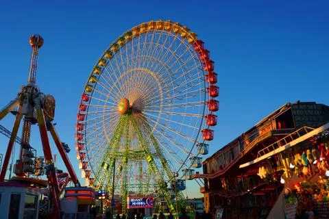 The ferris wheel of the fair Stock Photos