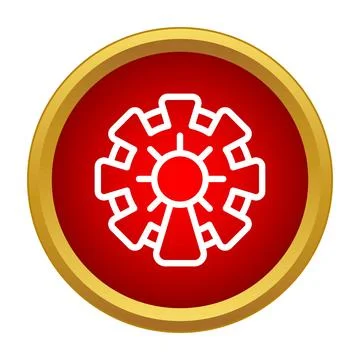 Ferris wheel flat icon on red circle button Stock Illustration