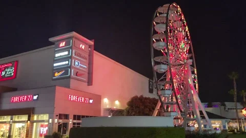 Ferris Wheel Forever 21 Simon Mall Long Beach California Stock Footage 254730126