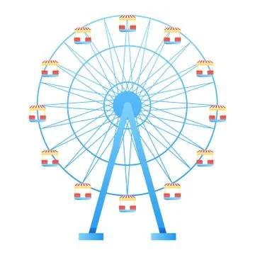Ferris Wheel fun park in white background vector illustration Stock Illustration
