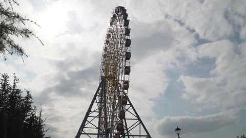 Ferris wheel in georgia with cloudy backround Stock Footage 141953779