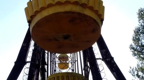 Ferris Wheel in Ghost Town Pripyat, Chernobyl Exclusion Zone, Ukraine Stock Footage 61349032