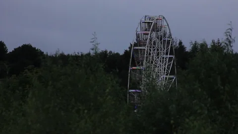 Ferris wheel glowing in the dark Stock Footage 93897642