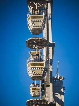 Ferris Wheel Gondolas in Vertical View at Funfair in Slovakia – 20 Septem 2025 Stock Photos