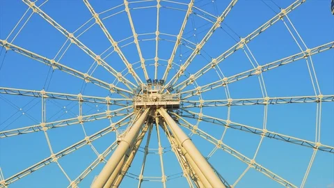 Ferris wheel (Grande Roue ) found in the Old port of Montreal - Close up Stock Footage 107739053