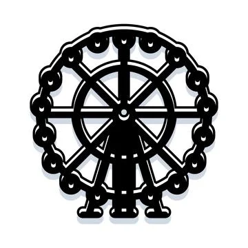 Ferris wheel having funfair and amusement park attraction Illustration