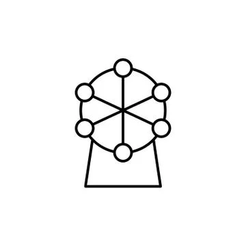 Ferris wheel icon element of building icon for mobile concept and web apps. T Ilustración de archivo