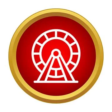 Ferris wheel icon representing fairground amusement park recreation Ilustración de archivo