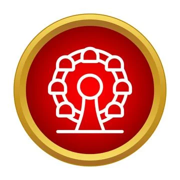 Ferris wheel icon representing fairground amusement park fun Illustration