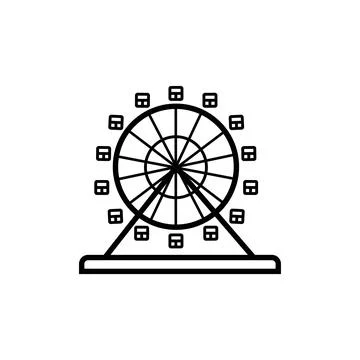 Ferris wheel icon. Simple vector illustration. Stock Illustration