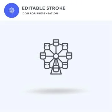 Ferris Wheel icon vector, filled flat sign, solid pictogram isolated on white Stock Illustration