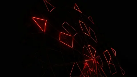 Ferris wheel illuminated at night. Carousel lights in the park Stock-Footage 131005285