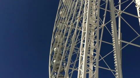 Ferris Wheel isolated on deep blue sky Stock Footage 66894738