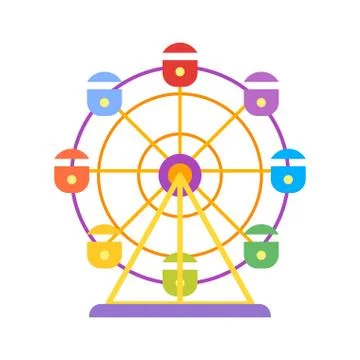 Ferris wheel. Isolated on white background. Icon for web Stock Illustration