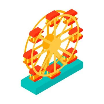 Ferris wheel isometric 3d icon Stock Illustration
